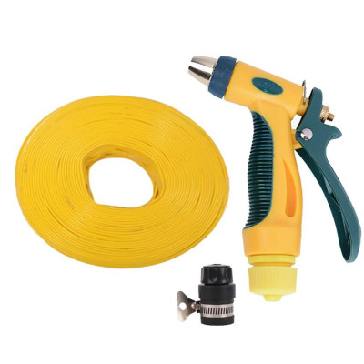 Bộ dây vòi xịt nước rửa xe,tưới cây tăng áp 3 lần 7-10m (nối nhựa đen 713-2)