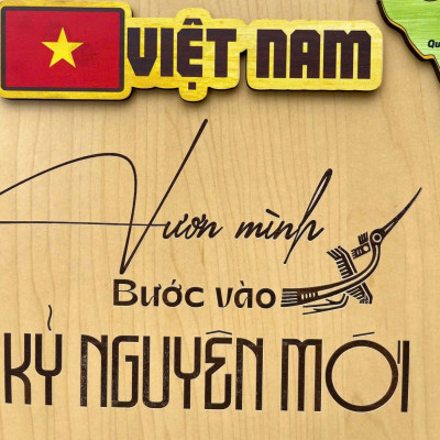 [KOSUYTU] Bản Đồ Việt Nam Bằng Gỗ - 34 Tỉnh Thành Mới – KT 40 x 60 CM