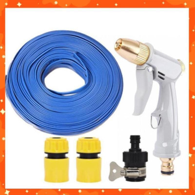 Bộ dây vòi xịt nước rửa xe,tưới cây tăng áp 3 lần, loại 15m (cút nhựa nối 713-1) 206846 