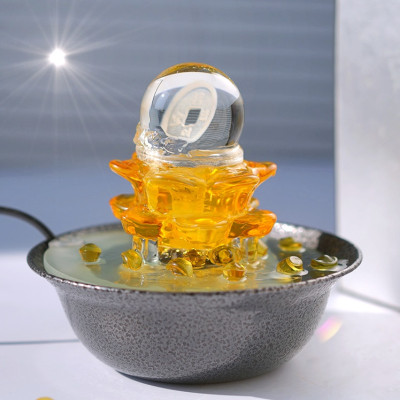 Thác Nước Phong Thủy Ngọc Cát Tam Tài Trang Trí_ Hàng chính hãng