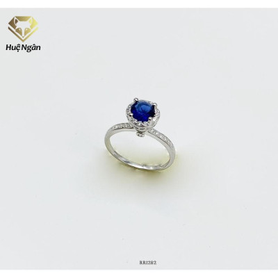 Nhẫn bạc Ý 925 Huệ Ngân - 4 chấu vương miên đá 6li RR1282