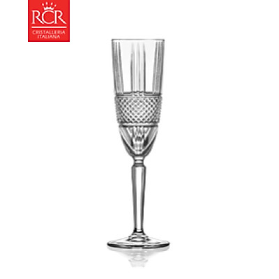 Ly Rượu Vang Thuỷ Tinh Pha Lê Ý RCR - Brillante Flute Goblet 180ml