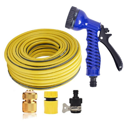 Bộ dây vòi xịt rửa xe, tưới cây, dọn dẹp nhà cửa 5m (cút đồng nối nhựa đen) 206843 