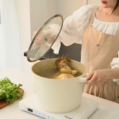 Nồi luộc gà chống dính phủ gốm Hàn Quốc dung tích 10L size 28cm, bảo hành 24 tháng