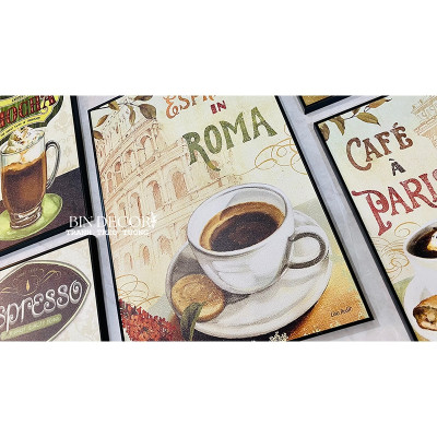 (ẢNH THẬT) Tranh treo tường trang trí decor quán cà phê tranh có khung kèm đinh