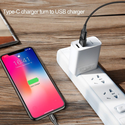 Đầu Chuyển Đổi OTG Sạc Nhanh, Truyền Dữ Liệu 2.4A Baseus Mini USB Female To Type-C Male Adapter Converter-Hàng Chính Hãng