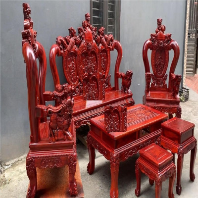 Bộ Bàn Ghế Nghê Phượng Gỗ Lim tay 12