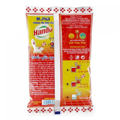 Combo 4 gói bột thông tắc hầm cầu bể phốt Hando 215Gr [Đổ định kì để bồn cầu ko tắc]