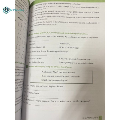Sách Bài tập phát triển năng lực Tiếng Anh lớp 10 (Theo chương trình giáo dục phổ thông 2018)