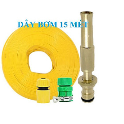 Bộ dây vòi xịt nước rửa xe, tưới cây . tăng áp 3 lần, loại 15m 206587 cút sập, nối PE