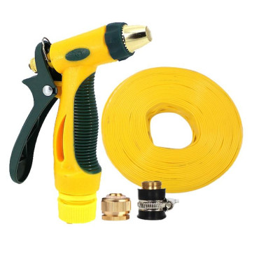 Bộ dây vòi xịt nước rửa xe, tưới cây tăng áp 3 lần,loại 15M (nối đồng nhựa đen) 206317