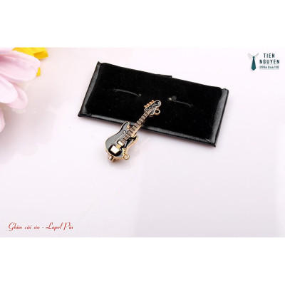 Ghim cài áo vest cưới - Ghim nhạc cụ đèn Guitar , tặng kèm hộp