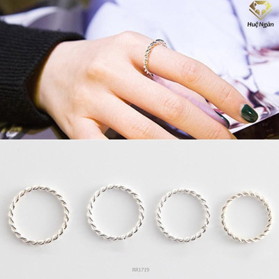 Nhẫn bạc Ý 925 Huệ Ngân - Vòng tình yêu RR1719