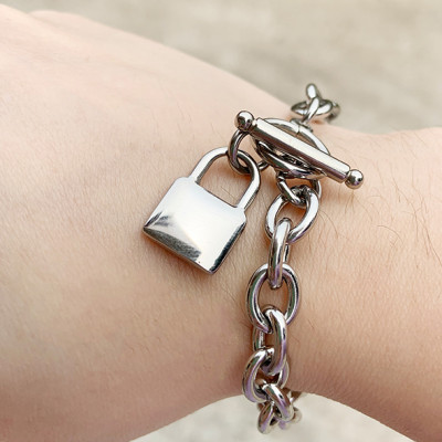 Set vòng tay và vòng cổ chain titan bản đại khoá phong cách đường phố