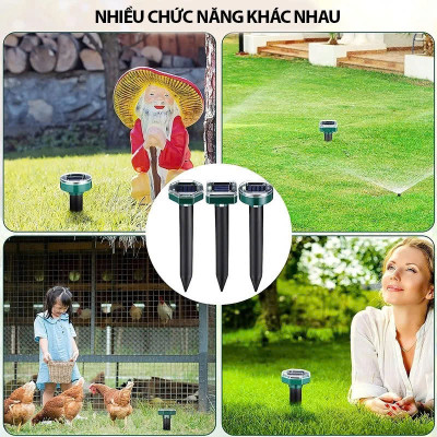Máy Đuổi Chuột , Rắn, Chim Ngoài Trời – Sóng Siêu Âm An Toàn, Năng Lượng Mặt Trời