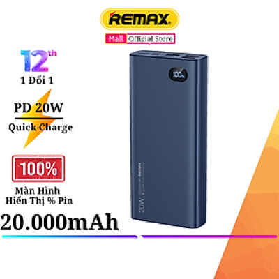 Pin Dự Rhòng Remax RPP-292 20000mAh Sạc nhanh PD 20W  Hỗ Trợ Sạc Cùng Lúc 4 Thiết Bị- Hàng Chính Hãng Remax Bảo Hành 12 Tháng 1 Đổi 1