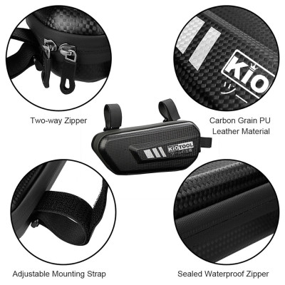 Túi treo sườn xe đạp thể thao xe máy Kiotool chống nước vân cacbon