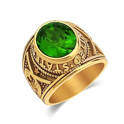 Nhẫn nam titan đẹp cao cấp thời trang inox thép không gỉ kiểu nhẫn mỹ trangsucpt đá xanh lá PTNNA219