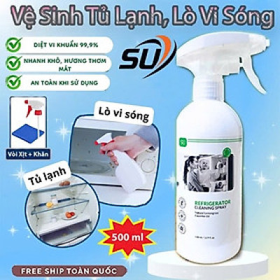 Chai Xịt Vệ Sinh Tủ Lạnh , Lò Vi Sóng 500ml Làm Sạch Những Vết Ố Lâu Ngày, Lưu Lại Hương Thơm Mát Dễ Chịu Nhanh Khô