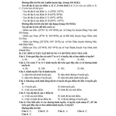 Sách - Hướng Dẫn Trả Lời Câu Hỏi Và Bài Tập Địa Lí Lớp 6 - Bám Sát SGK Chân Trời Sáng Tạo - Hồng Ân