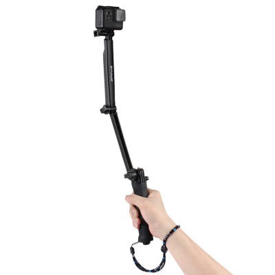 Chân đế Selfie/Stick Monopod cao cấp gấp gọn dành cho máy ảnh thể thao, camera hành trình Puluz PU202, hàng chính hãng