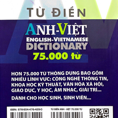 Từ Điển Anh-Việt 75.000 Từ (Tái Bản 2023)