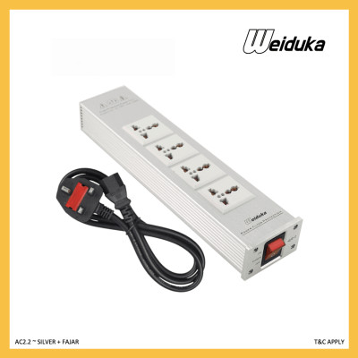 Quà Tặng Kèm - Bộ lọc nguồn điện sạch cao cấp AUDIO WEI.DUK.A AC2.2 - Ổ cắm lọc nguồn điện cho dàn âm thanh Wei.duka AC 2.2. Hifi Weid.uka AC2.2 Audio Noise AC Power Conditioner Power Filter Power Purifier Surge Protection - Hàng Chính Hãng