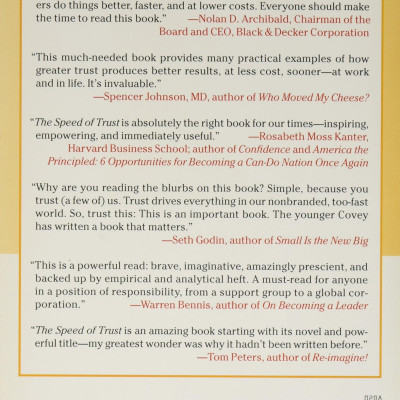 The Speed of Trust: The One Thing That Changes Everything Paperback