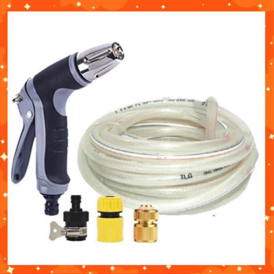 Bộ dây và vòi xịt rửa xe tưới cây tăng áp 3-5M(cút đồng nối 712-1) 206817