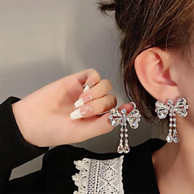 Earrings nữ đeo tai hình nơ bản to cao cấp