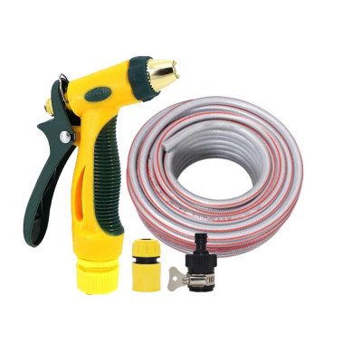 Bộ dây vòi xịt nước rửa xe,tưới cây tăng áp 3 lần 5m(cút nhựa nối 713-1) 206317