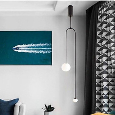 Đèn thả decor 2 bóng mầu đen DT