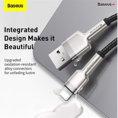 Cáp sạc nhanh Baseus Cafule Metal Series USB-IP CALJK  2.4A - hàng chính hãng