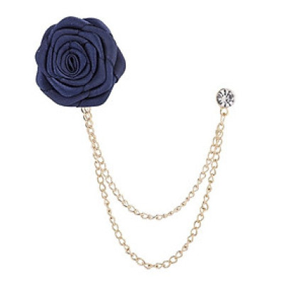 Cài áo Nam Nữ hoa hồng vải dây xích đính đá Giangpkc 2022