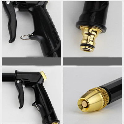 Bộ dây và vòi xịt rửa xe tưới cây tăng áp,vòi xịt rửa,vòi tưới cây 810-2621-1 (dây vàng dẹt- cút nối đồng)