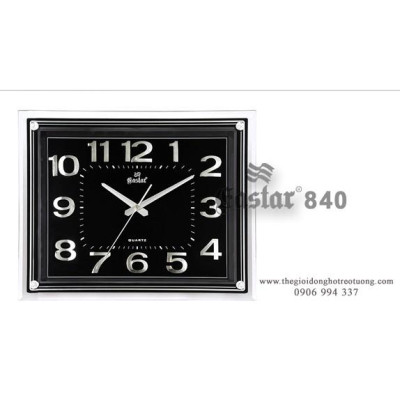 Đồng Hồ Treo Tường KIM TRÔI EASTAR Cao Cấp Mặt Chữ Nhật Ánh Kim – Mặt Kính 3D Tràn Viền – Bộ Số Nổi 3D
