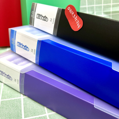 Bìa Hộp-Bìa Hồ Sơ A4 - 80 Lá Kidario Chất Liệu Nhựa An Toàn Khi Sử Dụng, Đựng Được Nhiều Hồ Sơ, Có Thể Dùng Làm Album Ảnh Khổ A4 , Đựng Bản Vẽ Màu Sắc Đa Dạng