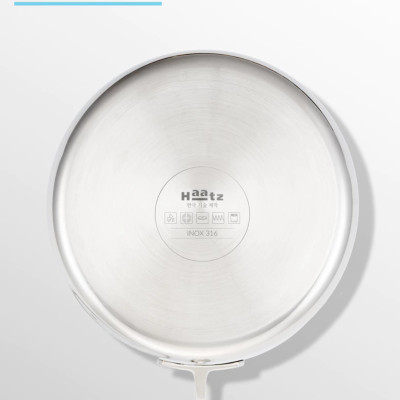 Quánh Inox316 Đúc Đáy Liền 3 Lớp Haatz CIC1240 Size 16cm - Hàng Chính Hãng Bảo Hành 5 Năm
