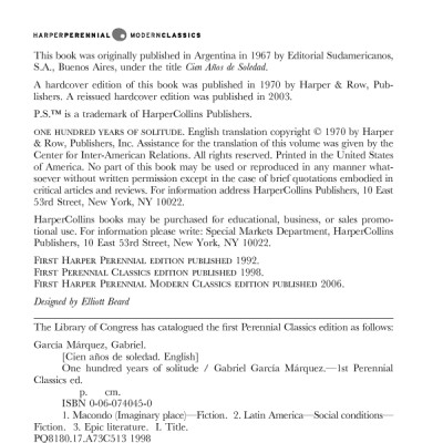 One Hundred Years of Solitude (P.S.)