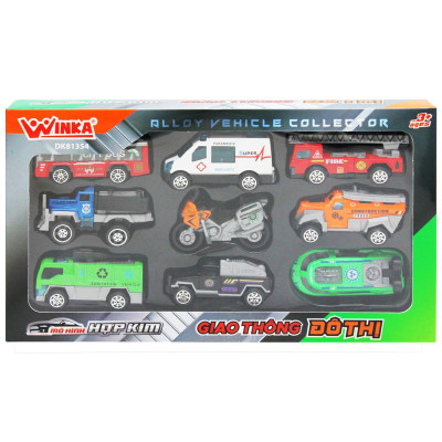 Bộ 9 Đồ Chơi Mô Hình Xe Hợp Kim - Giao Thông Đô Thị - Winka DK81354