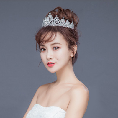 Combo Vương miện cô dâu, bông tai nụ đá và voan lúp cài tóc cô dâu ngày cưới