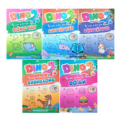Sách - Dino tập vẽ 4 bước đơn giản (MG)