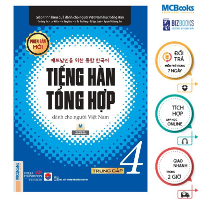 Sách - Tiếng Hàn Tổng Hợp Dành Cho Người Việt Nam Trung Cấp 4 - Sách Học + Sách Bài Tập - Bản Màu - MCBooks
