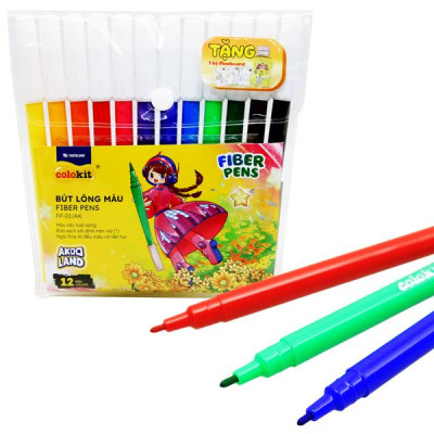 Vỉ 12 Bút Lông Màu - Phiên Bản Akooland - Colokit FP-01/AK