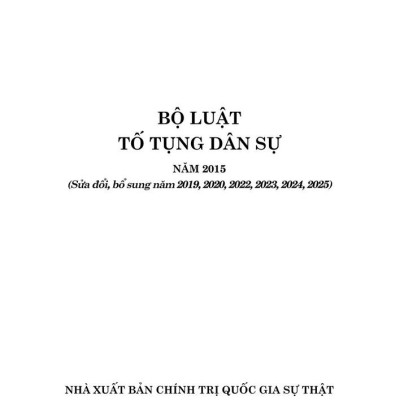 Bộ luật Tố tụng dân sự năm 2015 (Sửa đổi, bổ sung năm 2019, 2020, 2022, 2023, 2024, 2025)