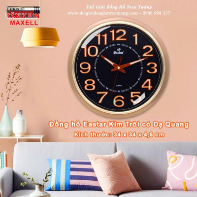 Đồng Hồ KIM TRÔI EASTAR Tròn – Bộ Kim & Số có DẠ QUANG (*) – Tặng Pin Maxell – Bảo Hành 1 Năm
