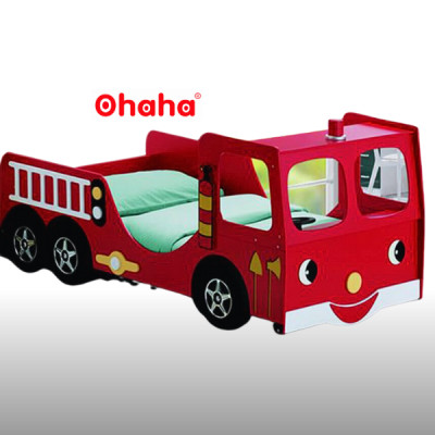 [Kèm Video thực tế & Miễn phí vận chuyển, lắp đặt] GIƯỜNG NGỦ HIỆN ĐẠI HÌNH XE CỨU HỎA CHO BÉ OHAHA - GTE004