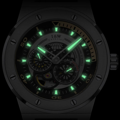 Đồng hồ nam chính hãng IW CARNIVAL IW619G-3 Kính sapphire ,chống xước,Chống nước 50m,Bảo hành 24 tháng,Máy cơ (Automatic),Dây cao su cao cấp,thiết kế lộ cơ thể thao