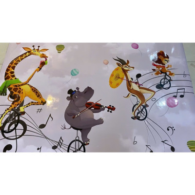 (HCM)Tranh dán tường 3d hoạt hình âm nhạc trang trí lớp học nhạc, trang trí lớp mầm non có sẵn keo