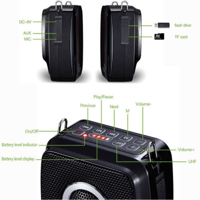 Máy Trợ Giảng Có Dây SHIDU SD-S92 Kèm Micro Cài Áo Cầm Tay SHUDU U66 - Hàng Chính Hãng